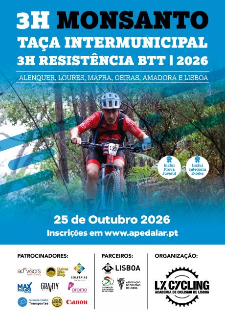 Cartaz do evento TAÇA INTERMUNICIPAL 3H RESISTÊNCIA BTT 2026 - MONSANTO