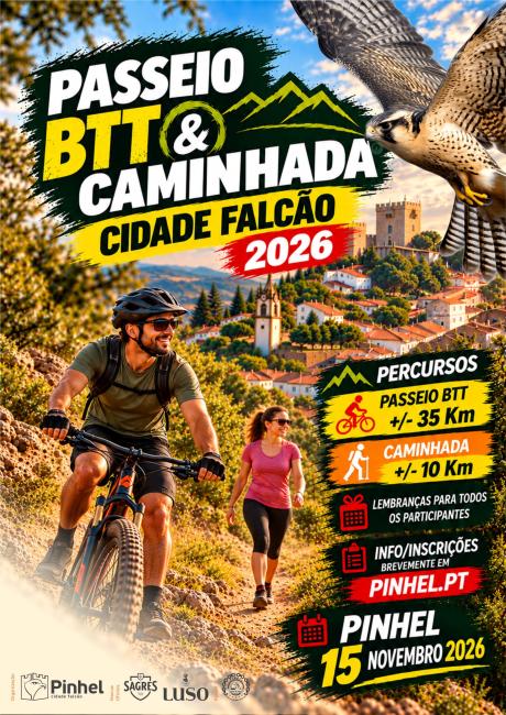 Cartaz do evento Passeio BTT e Caminhada – Cidade Falcão 2026