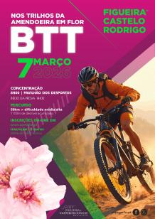 Cartaz do evento Passeio BTT " Nos Trilhos da Amendoeira em Flor "