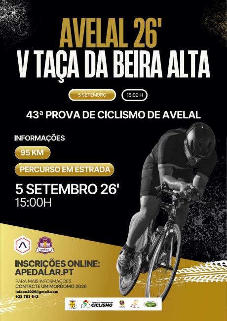 Cartaz do evento 43ª Prova de Ciclismo de Avelal - V Taça da Beira Alta